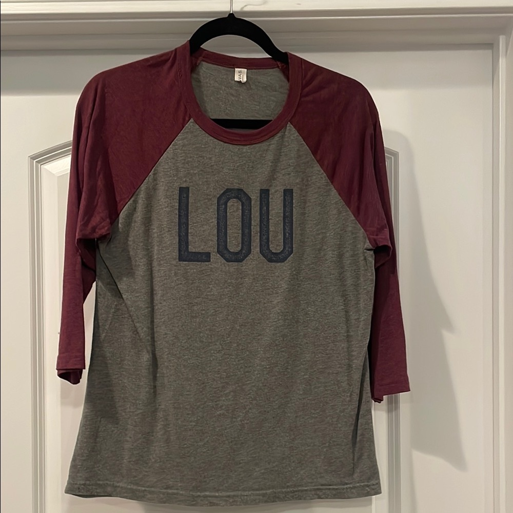 Gray and Maroon Raglan Shirt